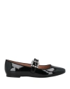 Aquarelle Woman Ballet Flats Black Size 8 Leather In Black