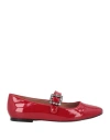 Aquarelle Woman Ballet Flats Red Size 7 Leather