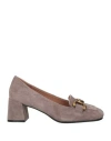 Aquarelle Woman Loafers Dove Grey Size 8 Soft Leather In Grey