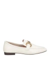 Aquarelle Woman Loafers Off White Size 8 Leather In White