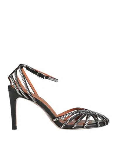 Aquarelle Woman Sandals Black Size 8 Textile Fibers