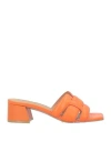 Aquarelle Woman Sandals Orange Size 7 Soft Leather