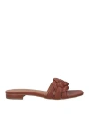 Aquarelle Woman Sandals Tan Size 11 Textile Fibers In Brown