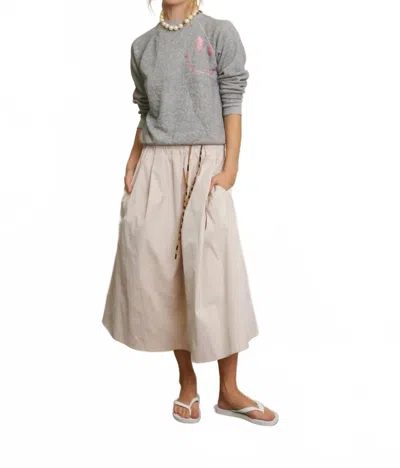 Aquarius Cocktail Le Taffeta Midi Skirt In Nude Pink In Multi