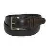 AQUARIUS MEN'S BIG & TALL LEATHER PADDED BELT WITH SATIN BUCKLE
