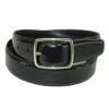 Aquarius Men's Reversible Leather Belt With Gold Center Bar Buckle In Multi