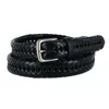 Aquarius Men's Tubular Leather Braided Belt In Black
