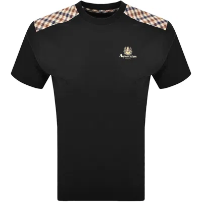 Aquascutum Active Club Check T Shirt Black