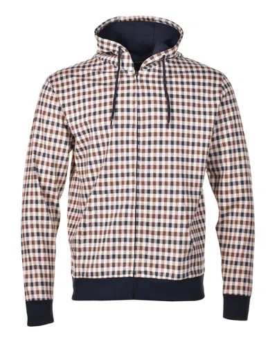 Aquascutum Active Iconic Full Zip Hoody Club Check In Navy