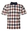 Aquascutum Active Macro Check Short Sleeve Polo Shirt In Beige