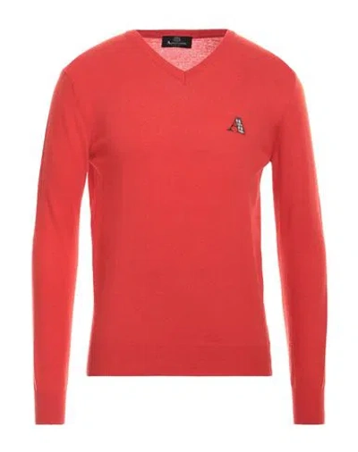 Aquascutum Active Man Sweater Tomato Red Size M Wool, Cotton, Polyamide