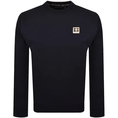 Aquascutum Badge Sweatshirt Navy In Black