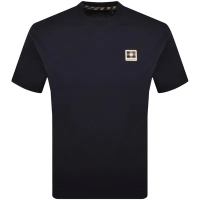 Aquascutum Badge T Shirt Navy In Blue