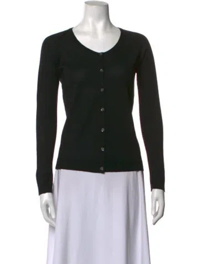 Pre-owned Aquascutum Cashmere V-neck Sweater In Black
