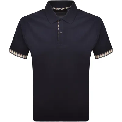Aquascutum Cc Piquet Polo T Shirt Navy In Blue