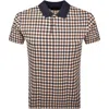 Aquascutum Check Polo T Shirt Navy In Neutral