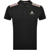 Aquascutum Short Sleeve Stripes Pique Polo Shirt Black In Black