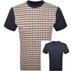 Aquascutum Check T Shirt Navy In Blue