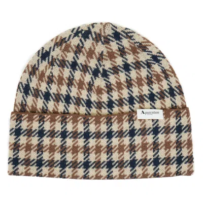 Aquascutum Club Check Beanie In Brown
