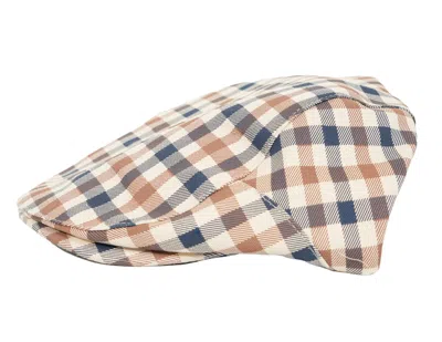 Aquascutum Club Check Flat Cap In Sand