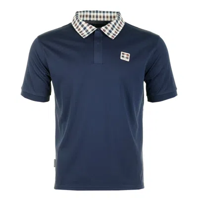 Aquascutum Collar Tech Polo Navy In Blue