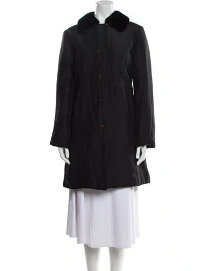 Pre-owned Aquascutum Faux Fur Coat In Black