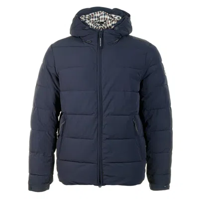 Aquascutum Flex-n Hooded Puffer Navy In Blue