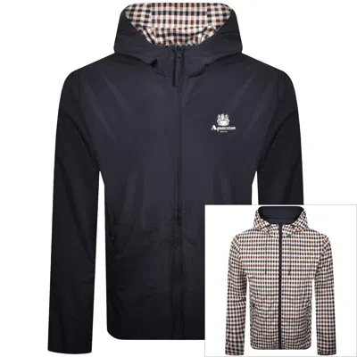 Aquascutum Hooded Sailor Reversible Jacket Navy In Blue