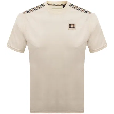 Aquascutum Insert Lamina T Shirt Cream In White