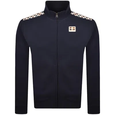 Aquascutum Lamina Full Zip Sweatshirt Navy In Blue