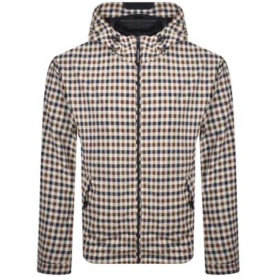 Aquascutum Lamina Hooded Jacket Navy In Multi
