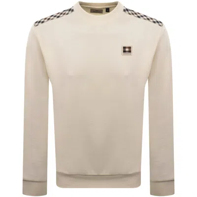 Aquascutum Lamina Insert Sweatshirt Cream In Neutral