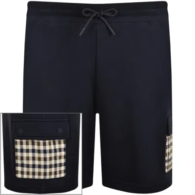 Aquascutum Lamina Pocket Shorts Navy In Multi