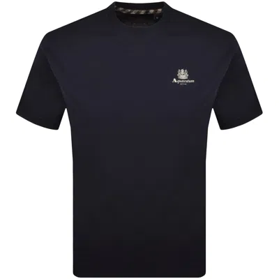 Aquascutum Logo T Shirt Navy In Blue