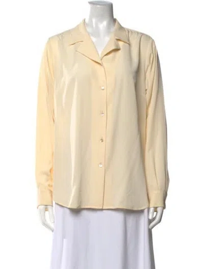 Pre-owned Aquascutum Long Sleeve Button-up Top In Neutrals