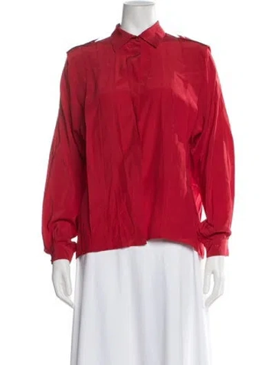 Pre-owned Aquascutum Long Sleeve Top In Red