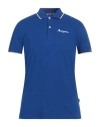 Aquascutum Man Polo Shirt Blue Size Xl Cotton, Elastane