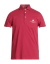 Aquascutum Man Polo Shirt Brick Size Xxl Cotton, Elastane In Red