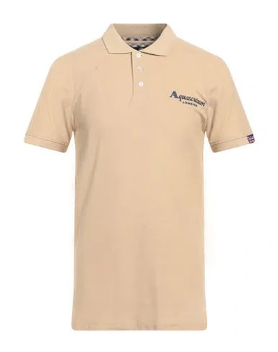Aquascutum Man Polo Shirt Camel Size Xxl Cotton In Beige