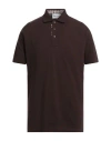 Aquascutum Man Polo Shirt Dark Brown Size Xxl Cotton
