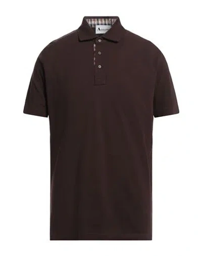 Aquascutum Man Polo Shirt Dark Brown Size Xxl Cotton