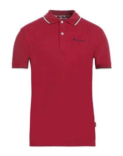 Aquascutum Man Polo Shirt Garnet Size S Cotton, Elastane In Red