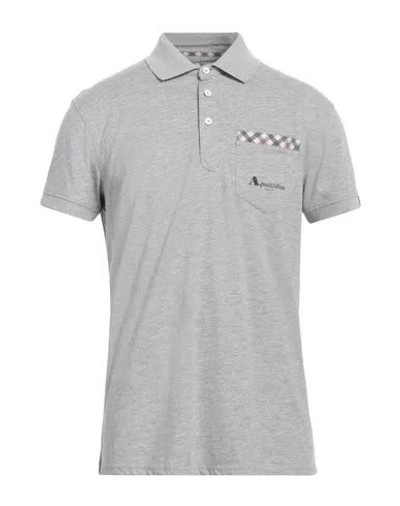 Aquascutum Man Polo Shirt Light Grey Size L Cotton, Polyester