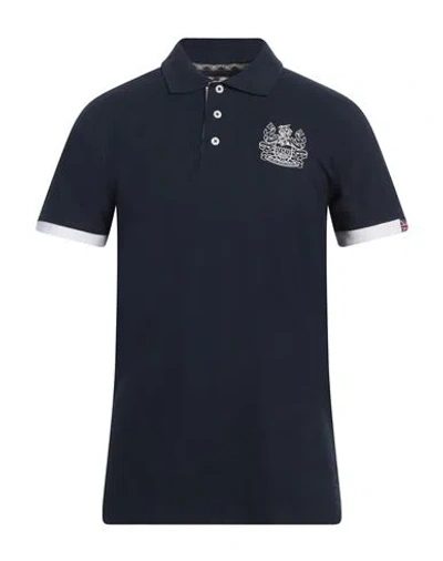 Aquascutum Man Polo Shirt Midnight Blue Size S Cotton
