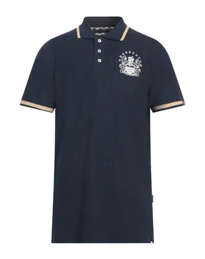 Aquascutum Man Polo Shirt Midnight Blue Size Xl Cotton