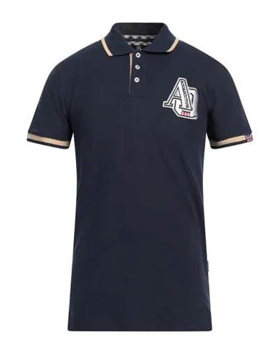 Aquascutum Man Polo Shirt Midnight Blue Size Xxl Cotton