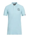 Aquascutum Man Polo Shirt Sky Blue Size L Cotton In Blue