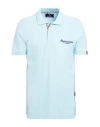 Aquascutum Man Polo Shirt Sky Blue Size Xxl Cotton