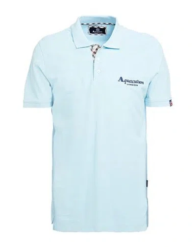 Aquascutum Man Polo Shirt Sky Blue Size Xxl Cotton