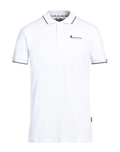 Aquascutum Man Polo Shirt White Size M Cotton, Elastane